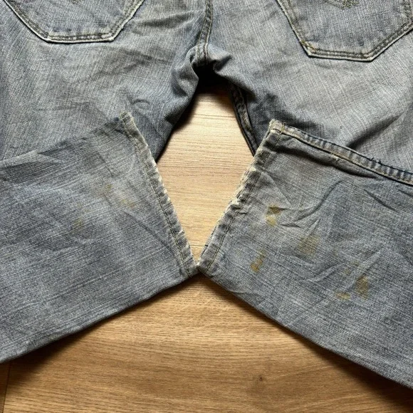 Selvedge Jeans Men 30x29 Blue Dirty Wash Straight Leg Japanese Redline Denim